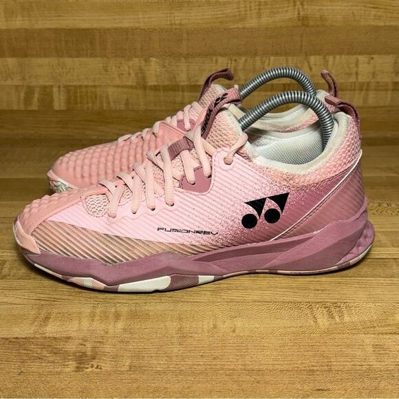 Yonex Women's Tennis Shoes Power Cushion FUSIONREV 4 SHTF4LGC486 Pink Size 8 - Picture 2 of 7